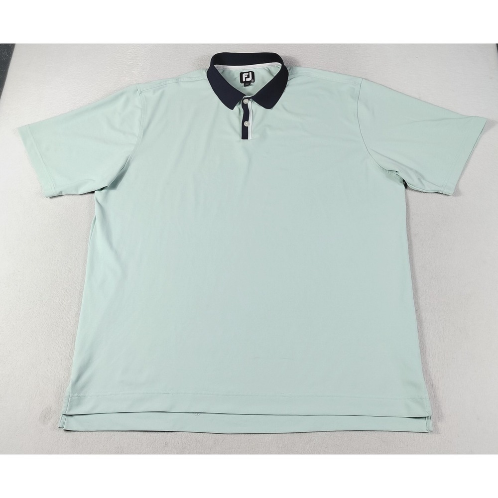FootJoy Polo Shirt Mens 2XL Green Golf Performance Stretch Tech Knit 29605